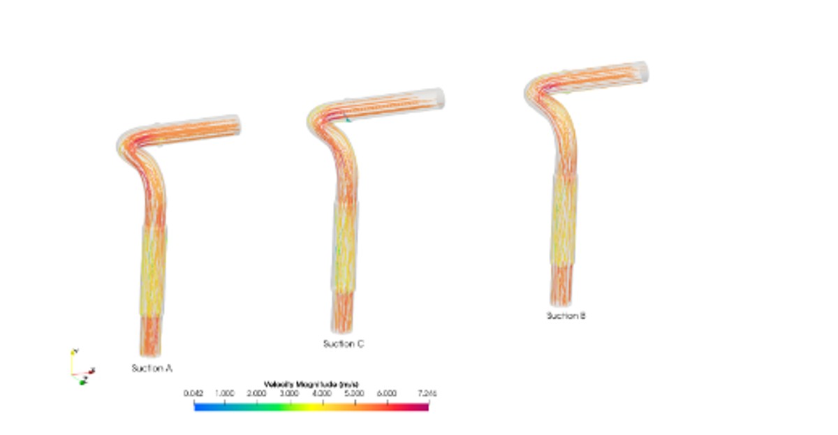 CFD simulation result for Analysis of Chamber Circulation Pump Suction Piping