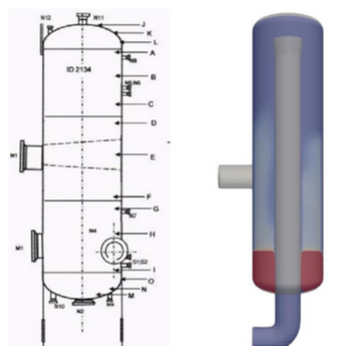 CFD simulation result for Analysis of Wall Thickness Thinning in Separator Vessel